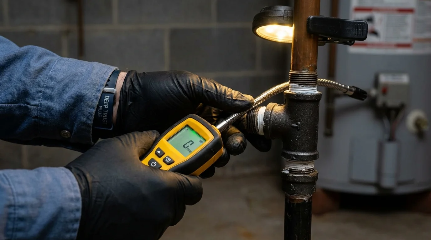 Gas leak detection with electronic sniffer by Johns Plumbing LLC in Sweetwater